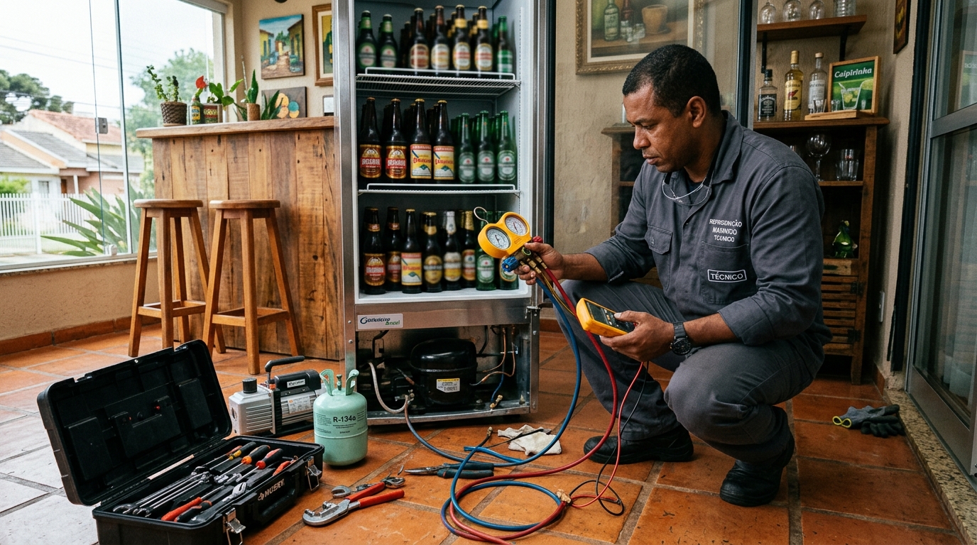 Técnico de conserto de cervejeira em residência em Jaboatão dos Guararapes‑PE